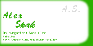 alex spak business card